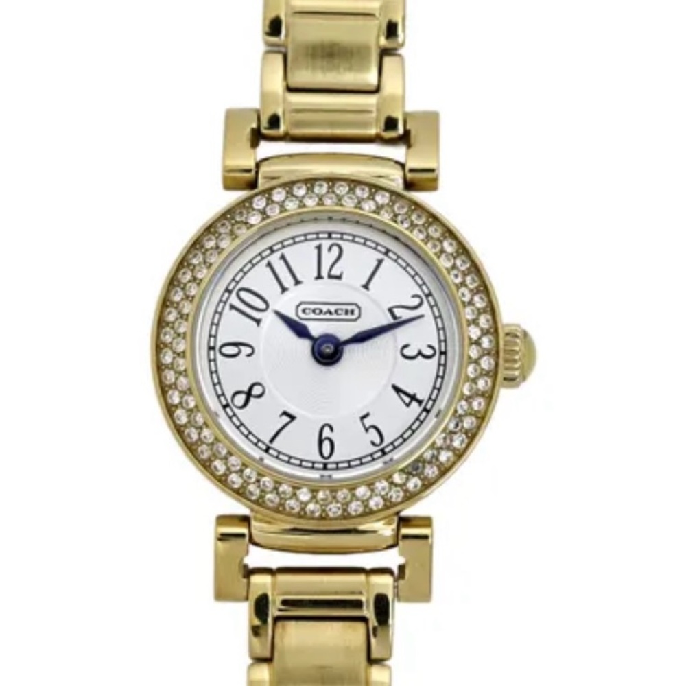 Coach Gold and White Elegant Crystal Watch